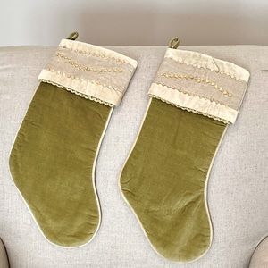 Set of 2 Citron Green Christmas Stockings